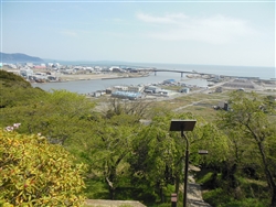 石巻・日和山から南浜町を望む