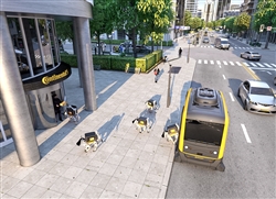 コンチネンタルが発表した無人運転車と配達ロボットのイメージ図（写真提供：コンチネンタル）