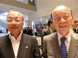 NEDIAの齋藤会長（左）と富山県の石井知事（右）