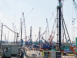 TSMC熊本新工場の建設も急ピッチで進む（22年8月撮影）